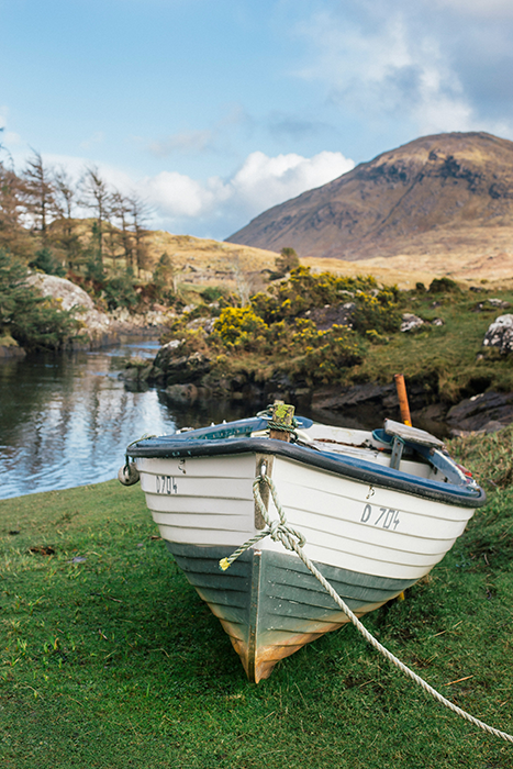 Boat on shore of Ireland